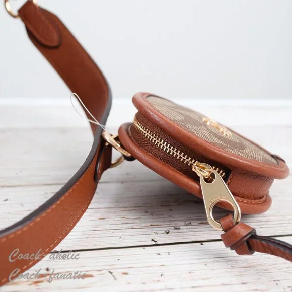 NWT Coach C5675 Pennie Crossbody With Coin Case In Signature Canvas Khaki - Picture 8 of 15